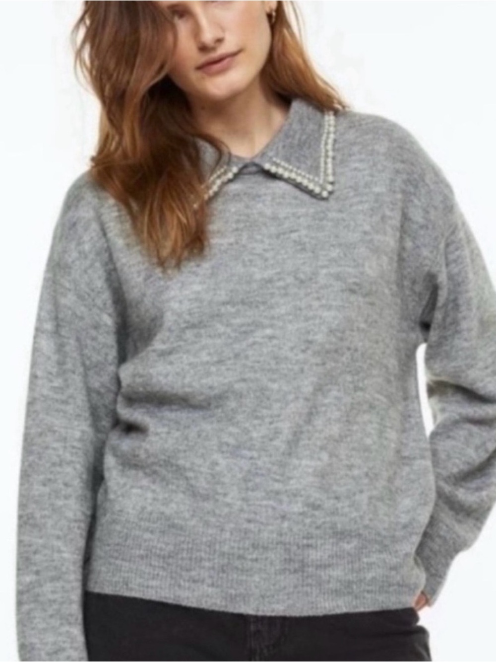H&M Embellished Collar Sweater